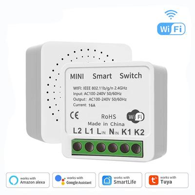 Мини DIY Умный Переключатель Tuya WiFi Модуль Выключателя Света Требуется Нейтральный Провод 2-сторонний Таймер Беспроводной Автомат Работает с Alexa Google Home