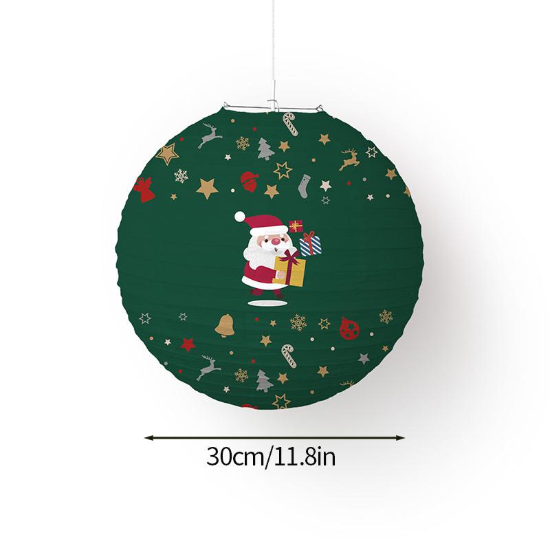 Christmas Hanging Paper Lanterns Cute Cartoon Santa Claus Xmas Tree Paper Lantern Lamps For Christmas Party Decor Photo Props