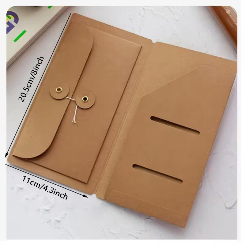 1/2PCS Portable Passport-Envelope Storage Bag Multi Purpose Kraft Paper Scrapbooking Ticket Holder Business Card Card Organizer