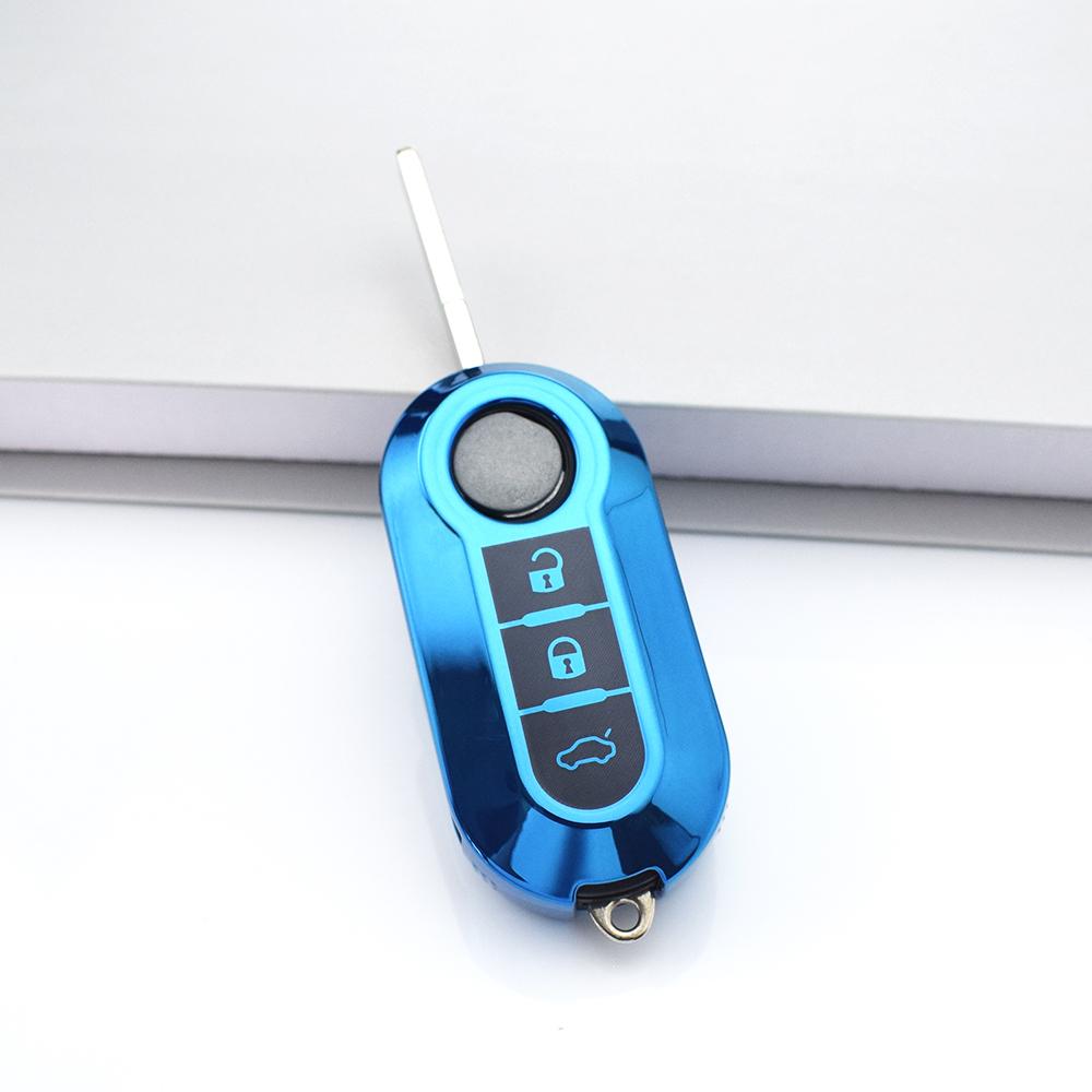 Мода TPU Автомобильный Чехол-Ключ Брелок Чехол для Выкидного Ключа Автомобиля Для Fiat Ducato 500 500L Panda Grande Punto Lancia Musa Аксессуары