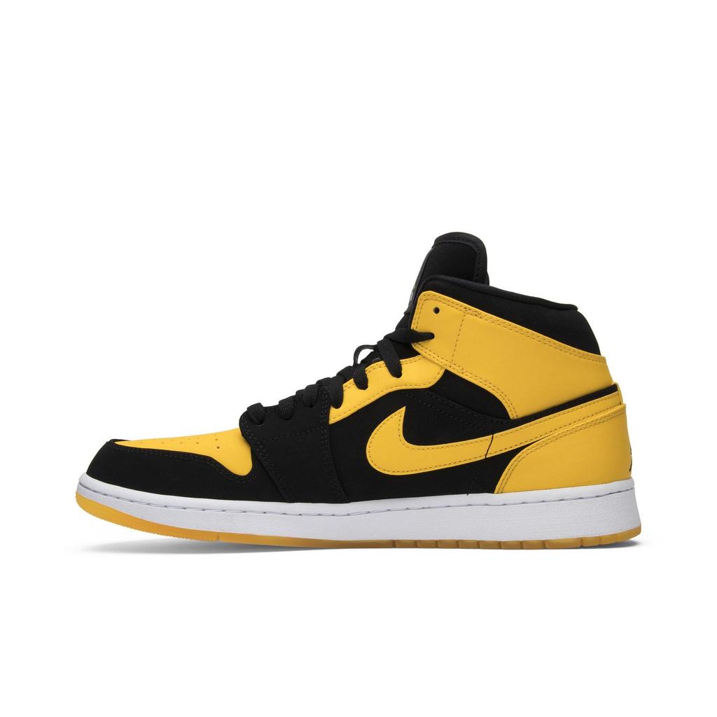Air Jordan 1 Retro Mid 'New Love' 2017 (Unisex) Black / Varsity Maize-White Vintage Basketball Shoes 554724 035