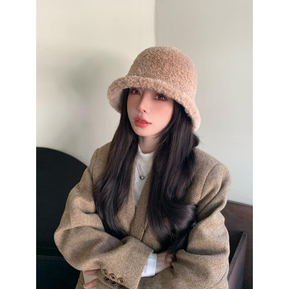 Волосатая Нишевая Панама Женская Зимняя Наружная Путешествующая Теплая Однотонная Шляпа Бассейна Прилив