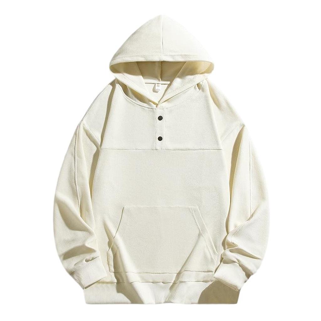 Men's Fashion Solid-color Hooded Sweatshirt, Casual Loose Large-sized Hooded Sweatshirt