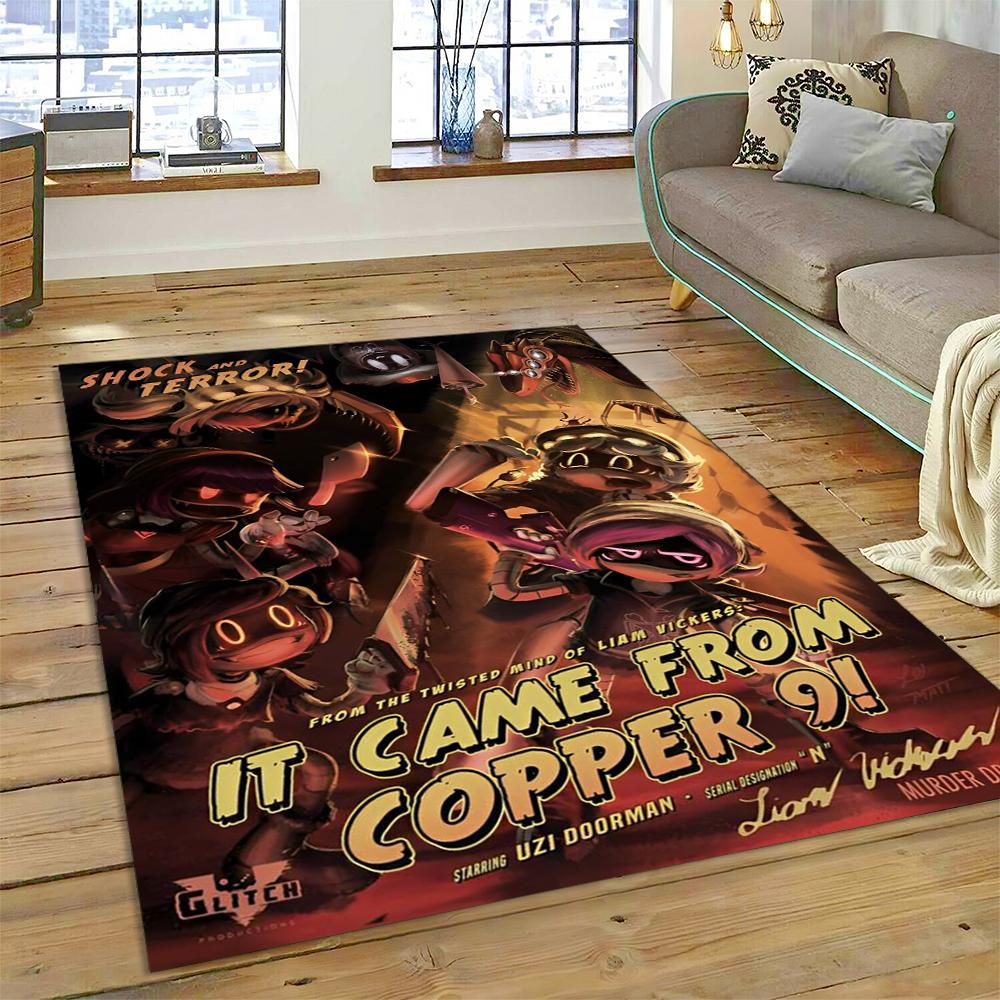 2025 New Style Murder Drones Uzi V Cartoon Robot Rug Carpet for Living Room Bedroom Home Decor, Floor Mat Non-slip Sofa Doormat