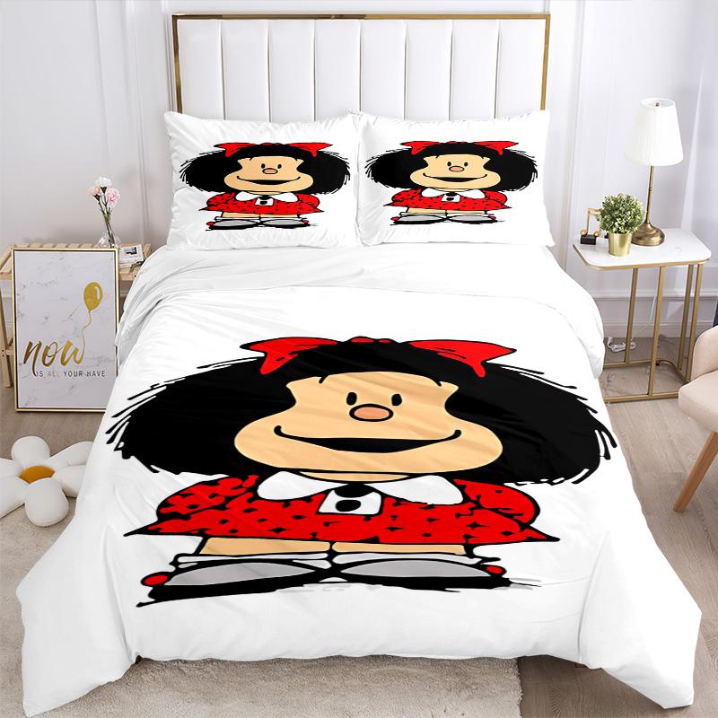 Mafalda'S Polka Dot Dress Print 3Pcs Bedding Setduvet Cover With 2 Bedropillowcase Home Birthday Gift