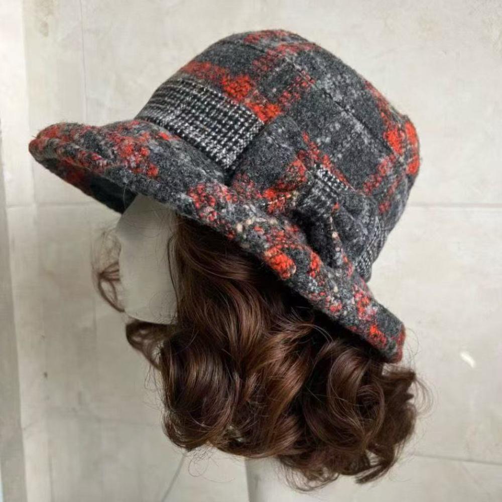 Autumn Winter With Curly Hair Fisherman Hat With Wig Bowknot Attached Wig Wig Bucket Hat Casual Warm Fisherman Cap Women