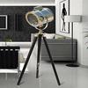 Vintage Spotlight Floor Lamp Searchlight Chrome With Wood Tripod Home Decor