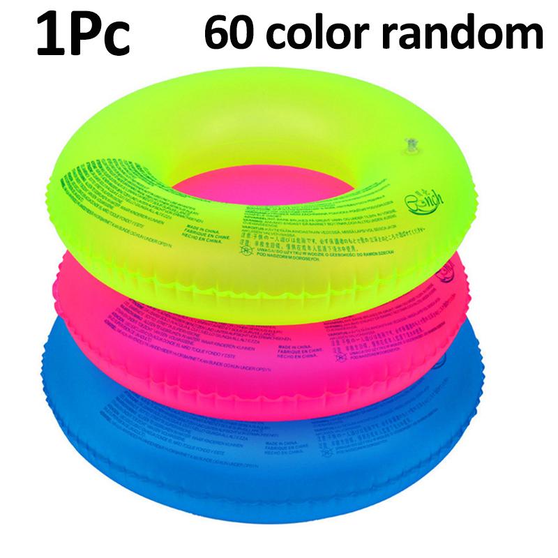 Inflatable Swim Ring Tube for Kids Adult Fluorescent Life Ring Buoy Swimming Pool Float Inflatable Child Swim Laps Random Color