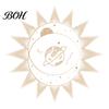 Decorative Wall Paper for Home Bohemian Sun & Moon Stickers, Retro Ethnic Waterproof PVC Decals, Artistic Easy to Apply Decals Art Decor, Peel