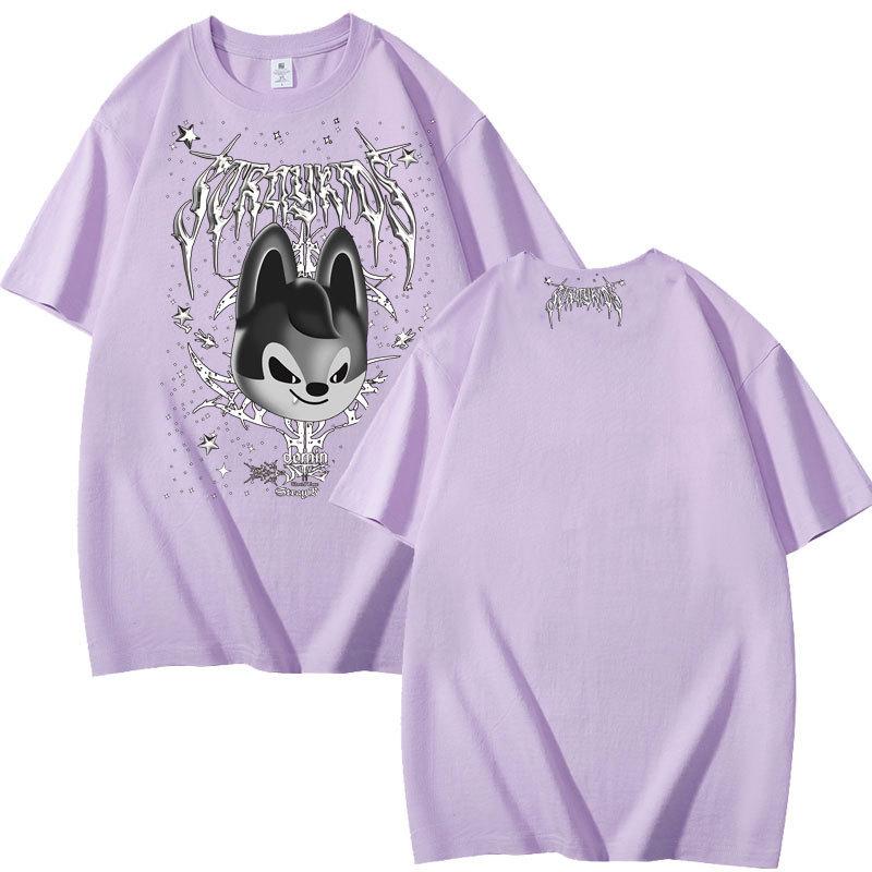 Stray Kids Evil SKZOO Graphic Tee Summer Cotton Loose Fit Short Sleeve T-Shirt