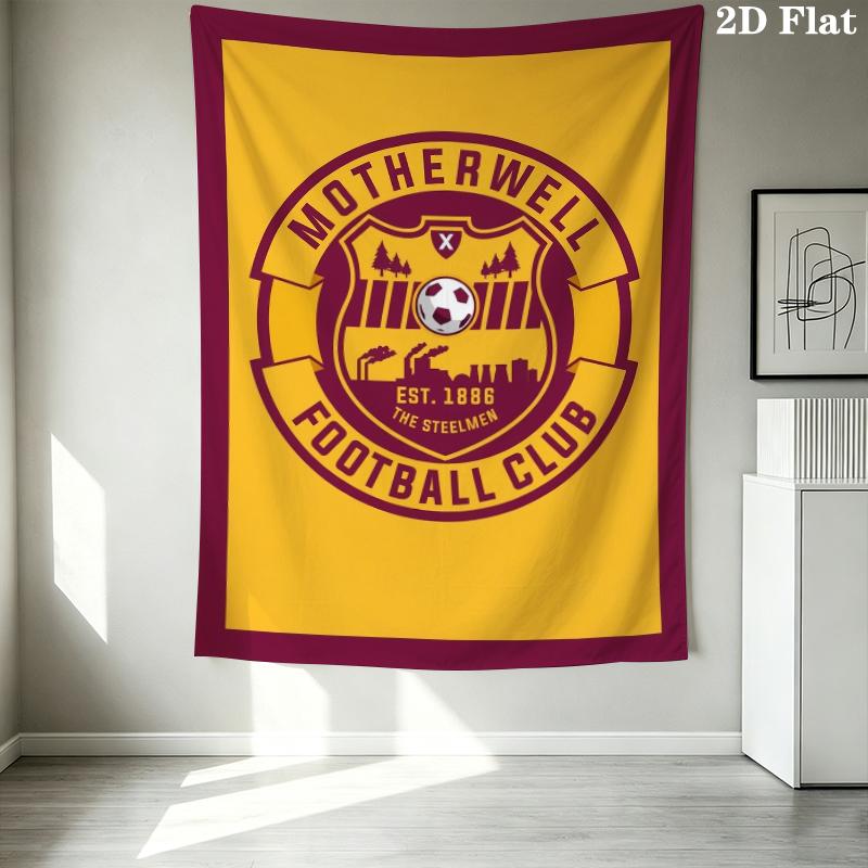 Motherwell FC Wall Tapestry Aesthetic Wall Hanging Printed Fabric Blanket Decorative Tapestries for Bedroom Living Room Home Decor