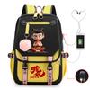 Мультяшный рюкзак Nezha многофункциональный с портом USB-зарядки для студентов