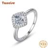 Tancise Classic 925 Sterling Silver Zircon Ring Ladies Jewelry Wedding Promise Party Gift