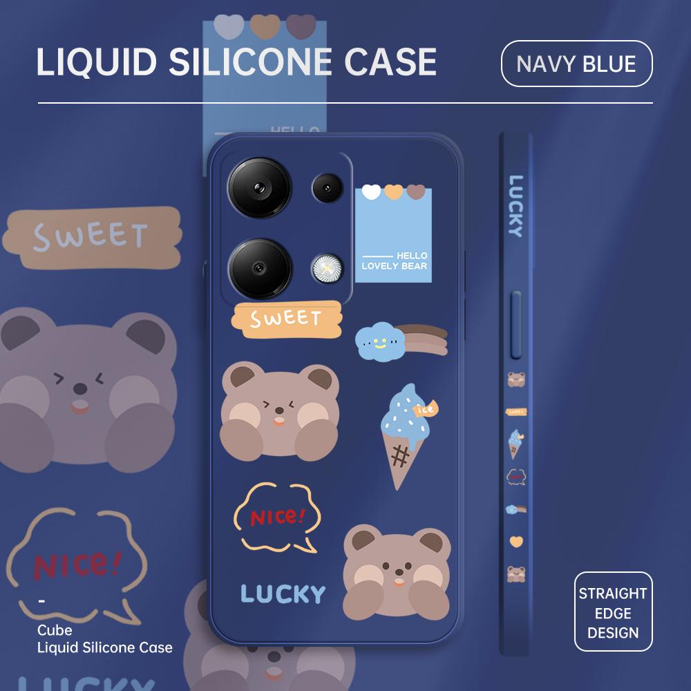 Чехол для телефона с мультяшным красочным узором, квадратный, жидкий, силикон, TPU, полное покрытие камеры, противоударный защитный чехол для Xiaomi Redmi iPhone