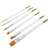 6PCS White Handle Face Paint Kit Mild Formula Nylon Art Brushes  Gouache Acrylic Drawing
