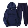 Unisex Hooded Sweatshirt Set With Letter Print Loose Fit Casual Tracksuit Men Women