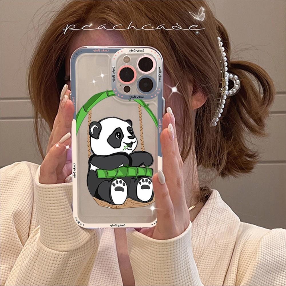 Чехол для телефона с милой пандой для IPhone 14, 13, 12, 11 Pro Max XS X XR SE 2020, 6, 7, 8 Plus, мини-защитный чехол