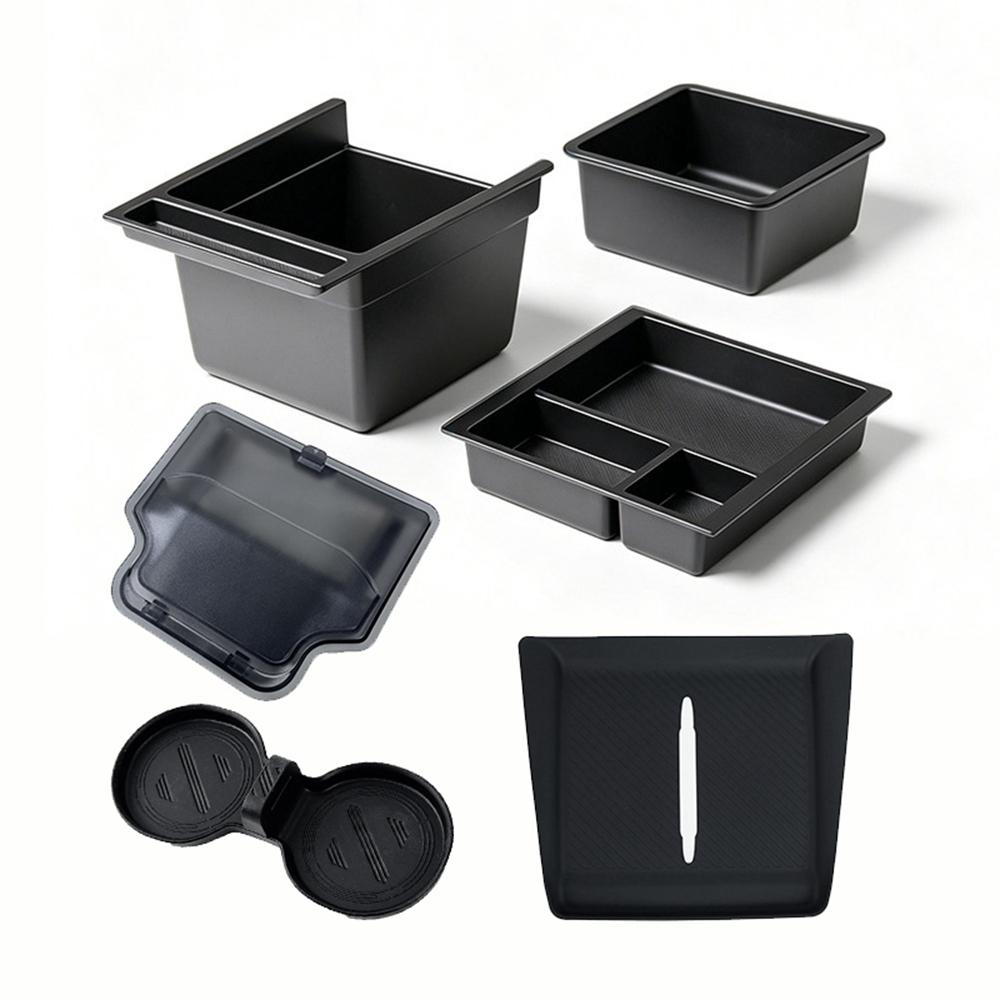 Double Layer Stackable Center Console Storage Box Insert Tray For Tesla Model Y L 2026 Long Wheelbase 6 Seater LWB Accessories