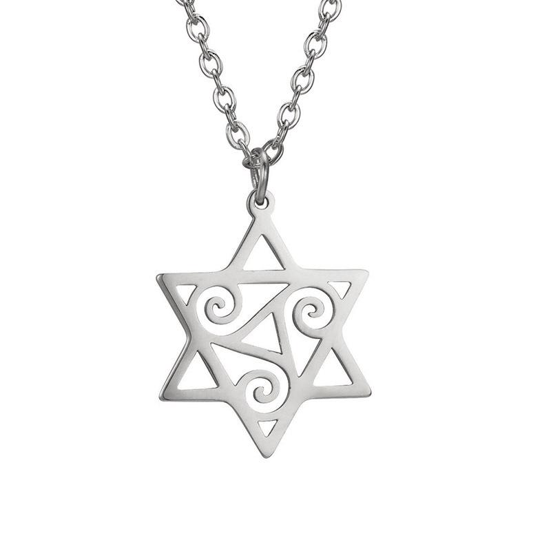 Ожерелье Magen David Yurman North Star из нержавеющей стали, мужское ожерелье, настоящая Звезда Давида из нержавеющей стали