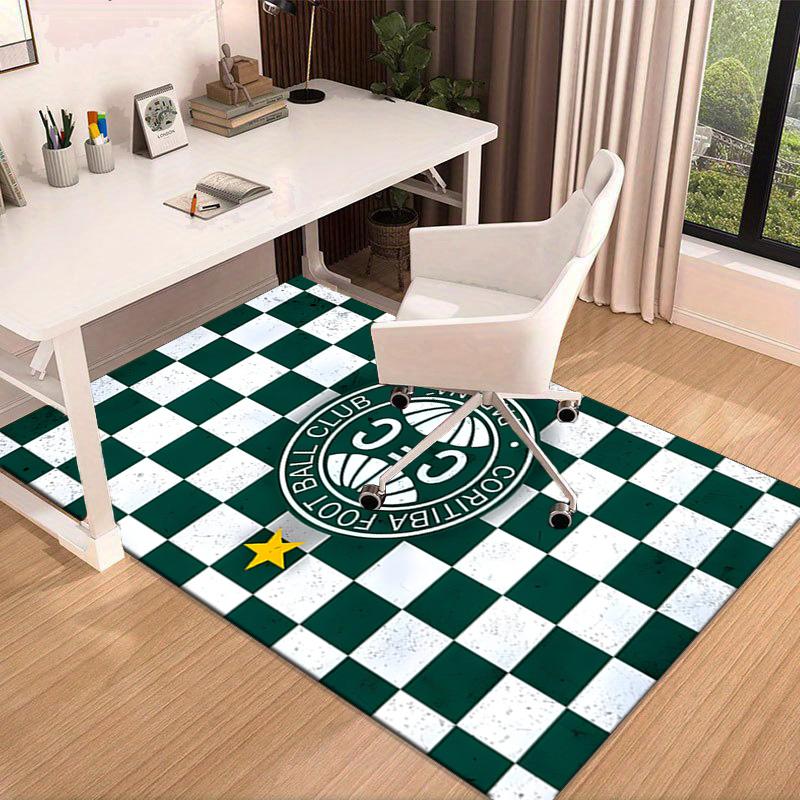 Green Football Club Emblem Printed Area Rug for Office, Chair Rug, Decorative Carpet Floor Mat, Large Size Fan gifts Christmas gifts
