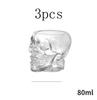 3 Pcs Skull Head Cocktail Glasses Personalized Bar Glassware Mixed Wine Drink Glass Creative Smoothie Fruit Juice Cup Coffee Mug