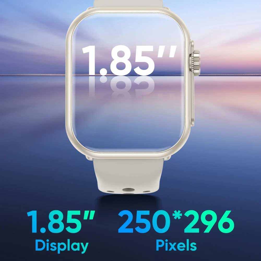 Новые умные часы 1000 мАч Длительное время работы от аккумулятора Для мужчин Женщин Фитнес Спорт Bluetooth-вызов Водонепроницаемые 1,85-дюймовые Полноценный сенсорный экран Умные часы