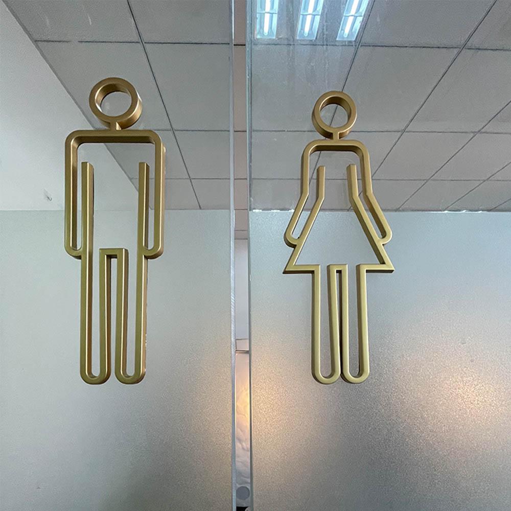 Door Sign for Hotel,Office,Home Creative Restroom Sign Toilet Symbol WC Plaque Bathroom Signage