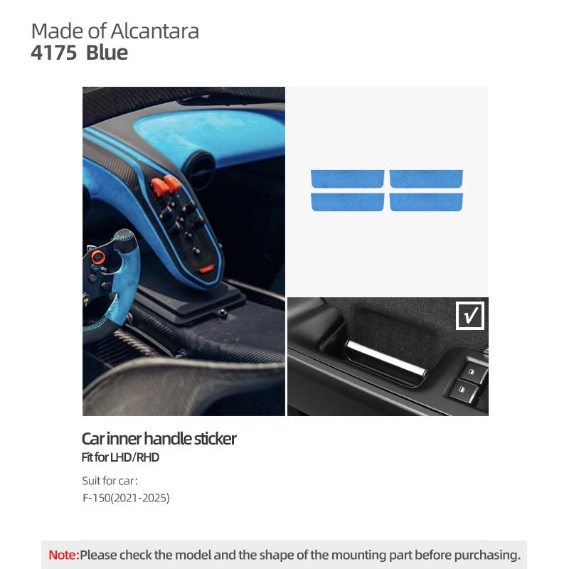 Made of Alcantara Betterhumz For Ford F-150 SVT Raptor -2025 Car Inner Door Handel Trim Stickers Decor Interior Accessories