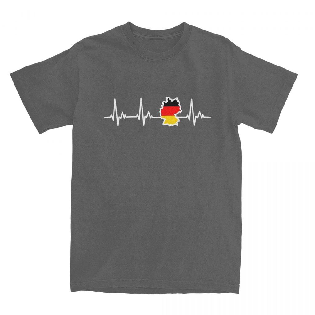 Couple T-Shirt German Flag T-Shirts Popular My Heart Beats for Germany White Heartline Summer Tees 100 Cotton Clothes Plus Size