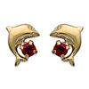[D7421] - Red Gold Plated 'Tendres Dauphins' Earrings
