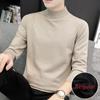 Элегантный и элегантный мужской свитер с защитой от катышков, высококачественный трикотажный свитер с высоким воротом, облегающий свитер с длинным рукавом, однотонная трендовая мужская одежда