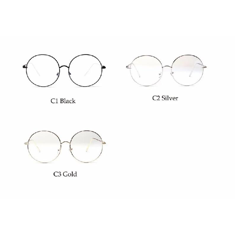 Oversized Round Metal Anti Blue Light Woman Reading Glasses Men Clear Lens Vintage Eyeglasses Presbyopia Large Computer Goggles