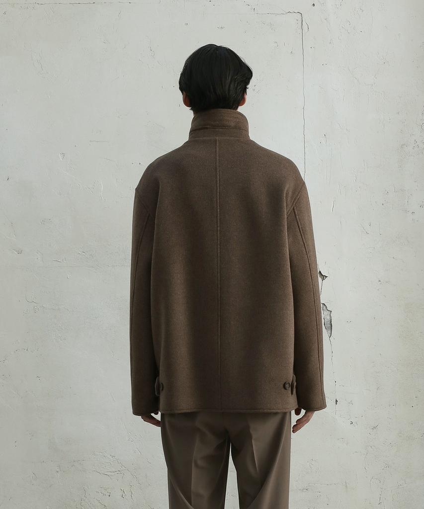 Fillchic Double-Layered Wool Half Coat (Melange Brown)