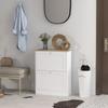 Two Flip Drawer Shoe Cabinet White