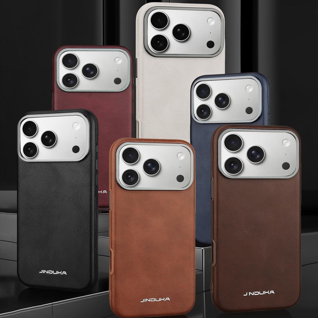 Роскошный чехол из веганской кожи в деловом стиле для iPhone 17 Pro Max Air 16 15 14 Plus 13 с магнитной крышкой и всесторонней защитой