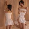 Sex Clothes Sexy Open-chest Nightgown Hollow Hot Free Pajamas Pure Desire Ice Silk Elastic Tight Suit