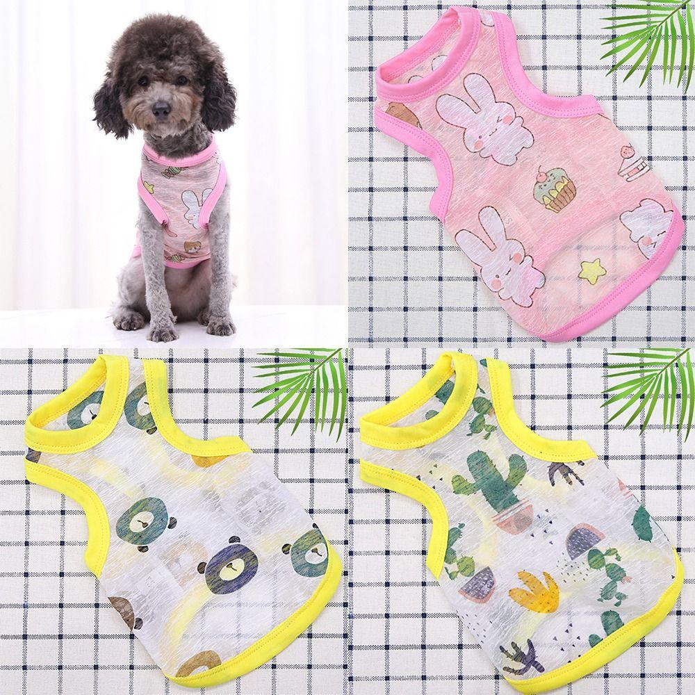 Cartoon Rabbit Bear Pattern Cat Shirt Breathable Puppy T-shirt Cute Dog Clothing for Pets