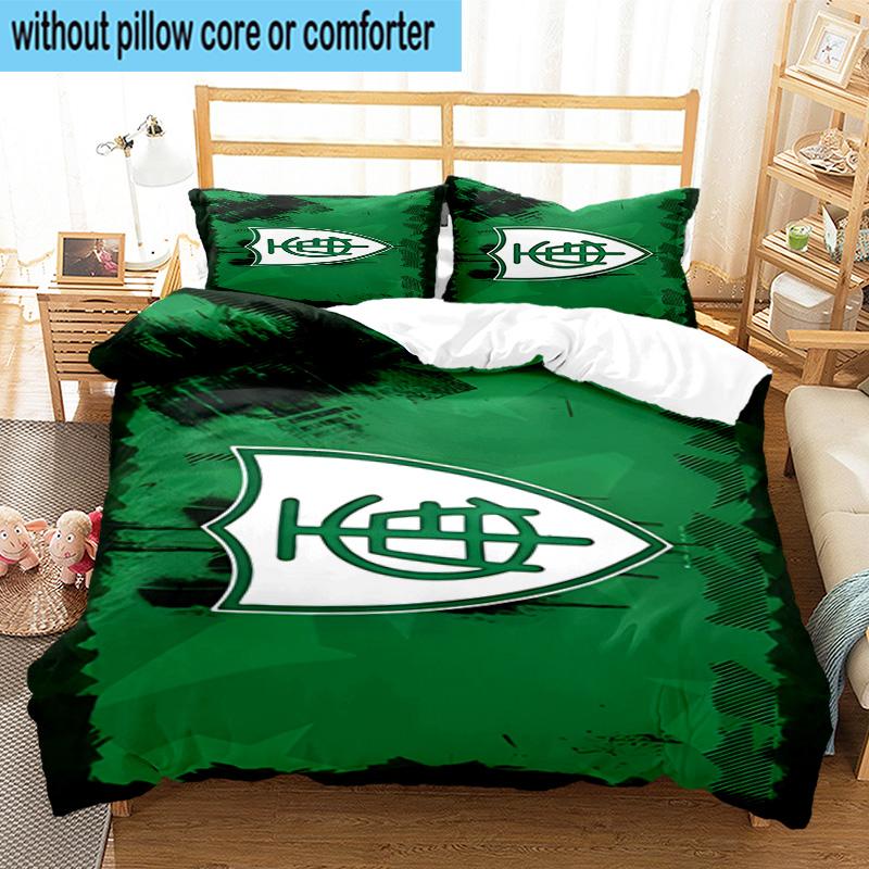 3pcs Green Shield Emblem Design Printed Bedding Set Duvet Cover Closure Includes 1 Duvet Cover & 2 Pillowcases Bedding Sets Home Decor Gifts
