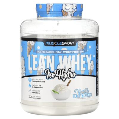 Lean Whey, Iso-Hydro, Ванильное мороженое, 5 фунтов (2268 г)