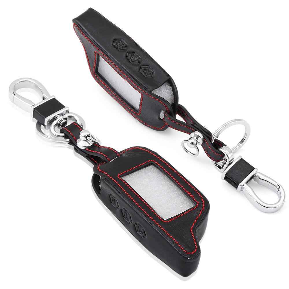 Автомобильный кожаный чехол для ключа с дистанционным управлением, двухсторонний держатель из кожзаменителя
