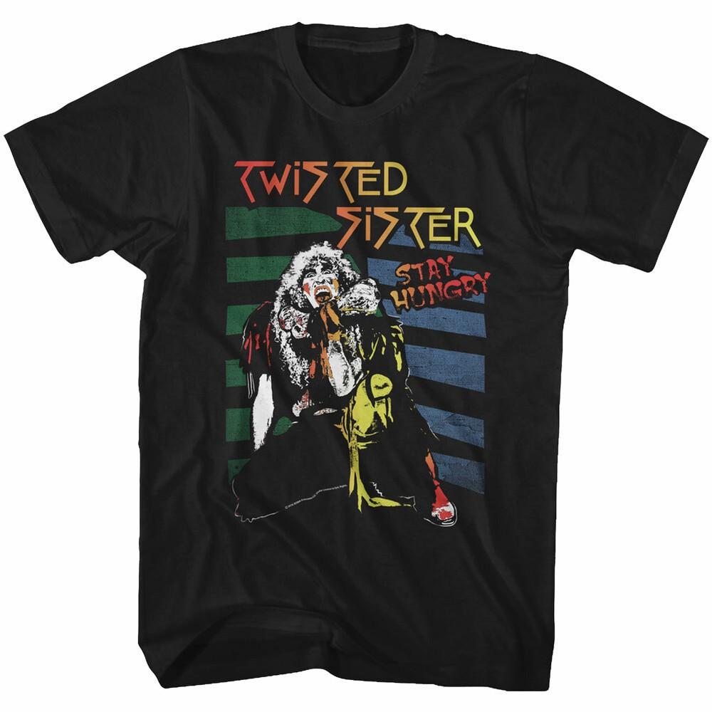 TWISTED SISTER New Licensed T-Shirt Size SM5XL Stay Hungry Black Cotton Unisex T-Shirt