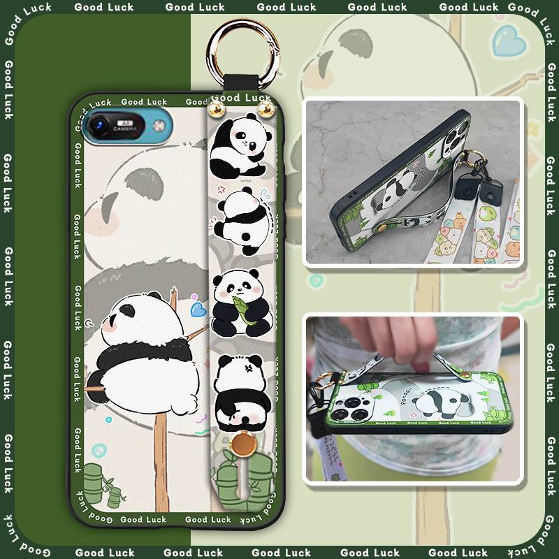 Panda Anti-knock Phone Case For Itel A25/A35/A25 Pro Waterproof Shockproof Back Cover Wristband Wrist Strap Soft case
