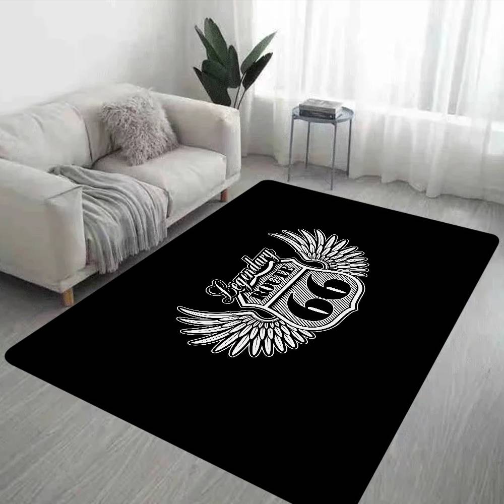 R-Route 66 Fashion Floor Mat Cheaper Anti-slip Modern Living Room Balcony Printed Bedside Mats