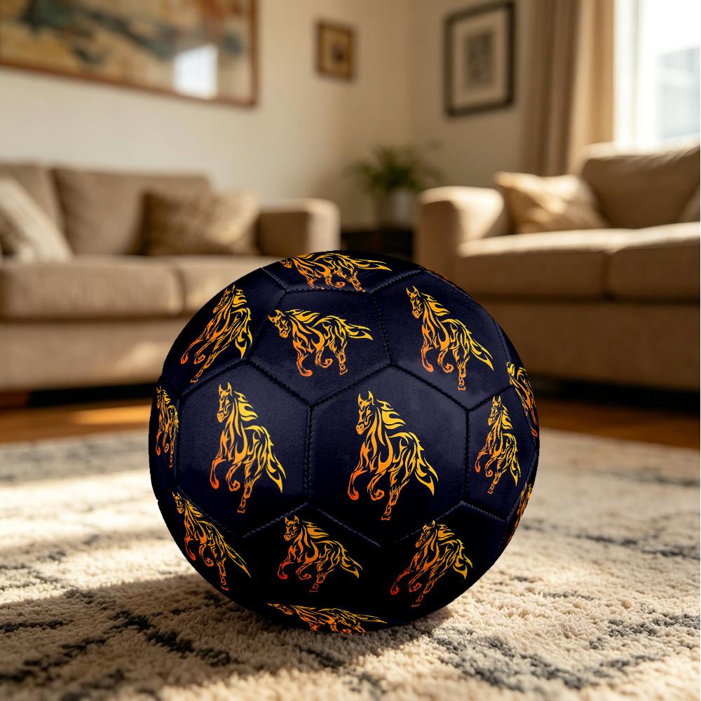 1PC Horse Silhouette Soccer Ball Size 5 Football Machine Sewn Indoor/Outdoor Universal Football Surprise Collection n104