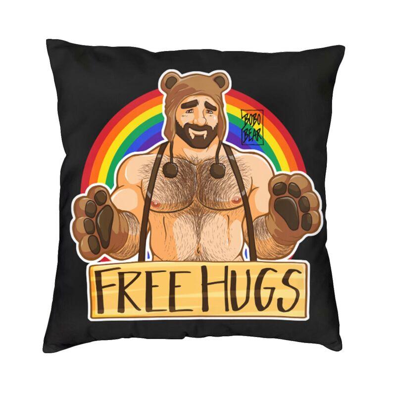 Gay Pride Adam And Ben Like To Play Pillow Living Room Decor Bobo Bear Lgbt Art Cushion Decoration Salon Square Pillowcase
