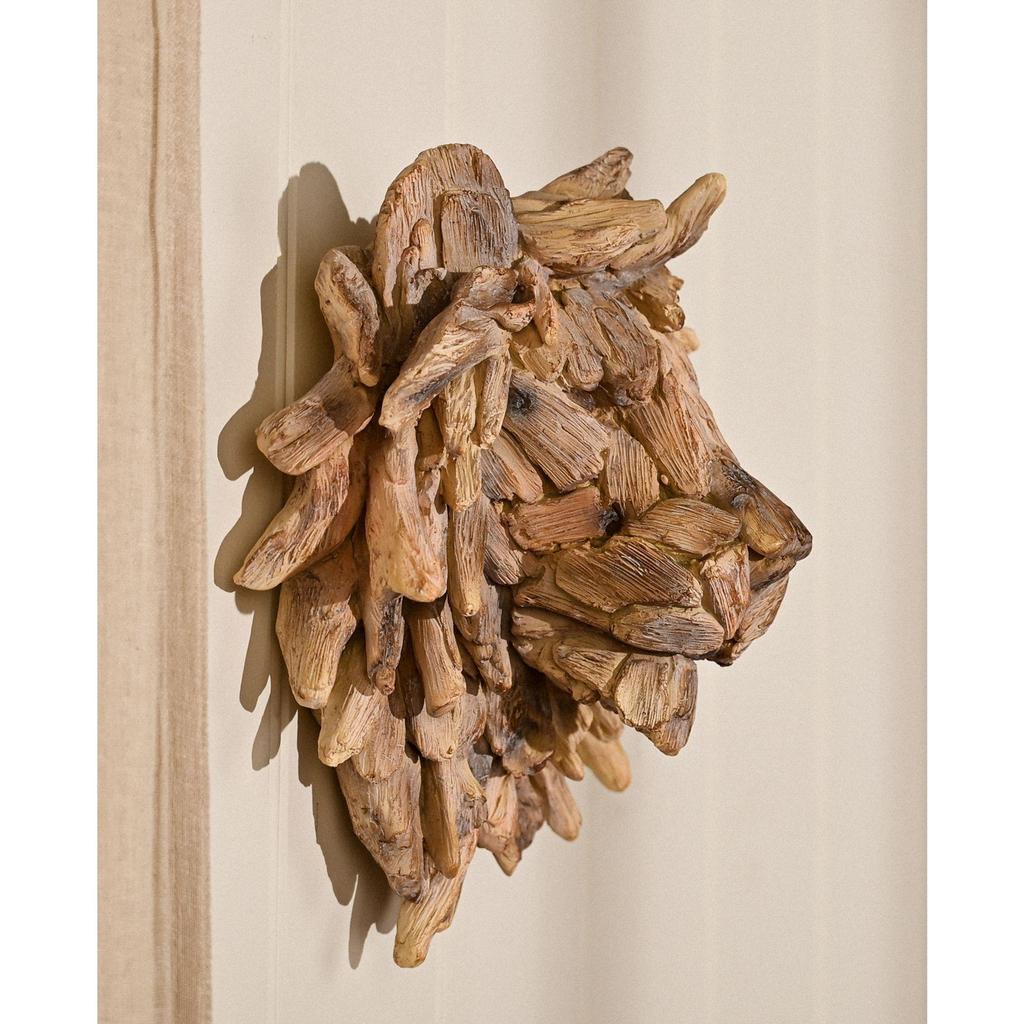 Naturecraft Resin Driftwood Collection Lion Head Wall Art