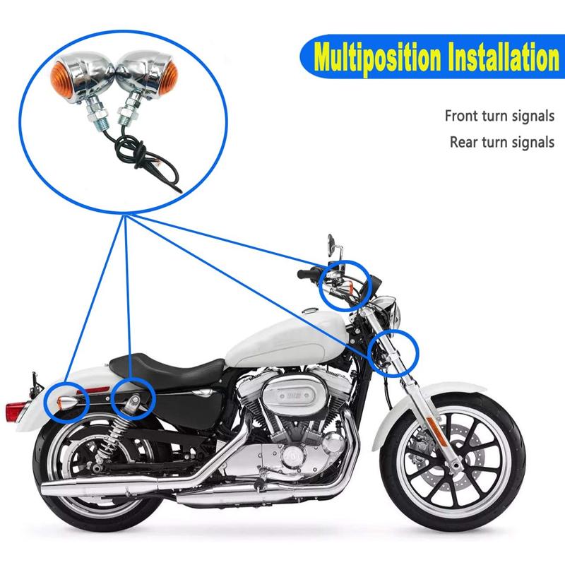 Universal Motorcycle Turn Signal Mini Bullet Flashing Indicator LED Turn Signal Brake Running Light