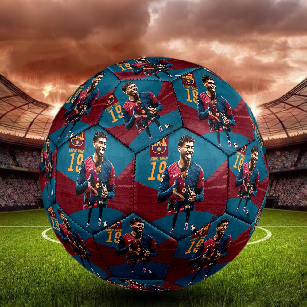 Yamal Size 5 Soccer Ball Machine Sewn Indoor/Outdoor Training and Matches Perfect Commemorative Gift for Soccer Lovers