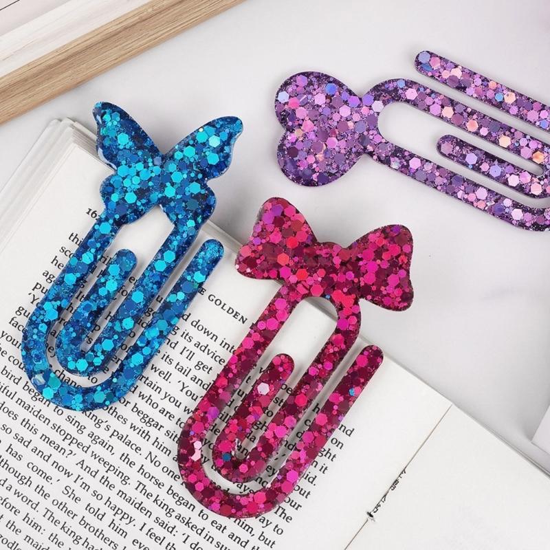 Earrings Silicone Molds Jewelry Making Mold Paper Clip Shape Pendant Moulds Silicone Texture Present for Art Enthusiasts