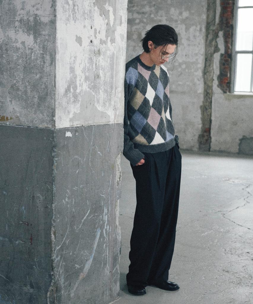 GLW Soft Argyle Knit Charcoal